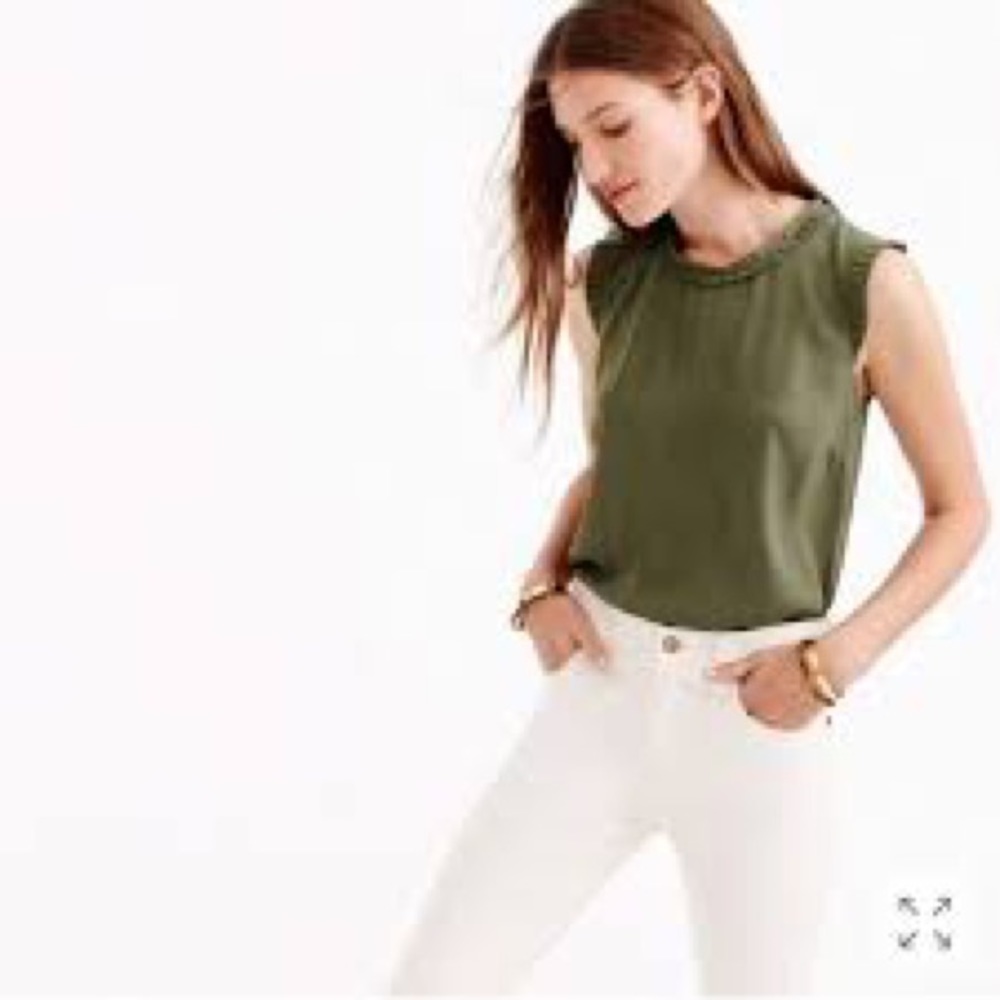 Jcrew Ruffle Trim Top In Black Size 0